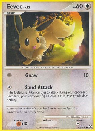 Image of Eevee (63) 063/100  - Reverse Holofoil Majestic Dawn - Common