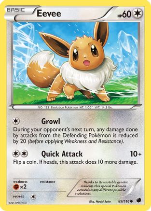 Image of Eevee (89) 089/116  - Reverse Holofoil Plasma Freeze - Common