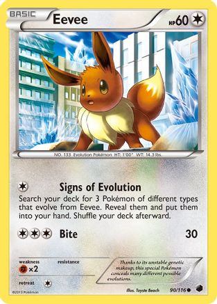 Image of Eevee (90) 090/116  - Reverse Holofoil Plasma Freeze - Common