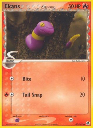 Image of Ekans (Delta Species) 047/101  - Reverse Holofoil Dragon Frontiers - Common