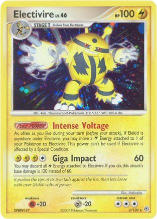 Image of Electivire 003/130  - Reverse Holofoil Diamond and Pearl - Holo Rare