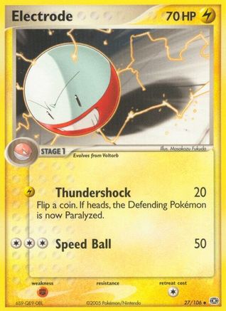 Image of Electrode 027  - Reverse Holofoil Emerald - Uncommon