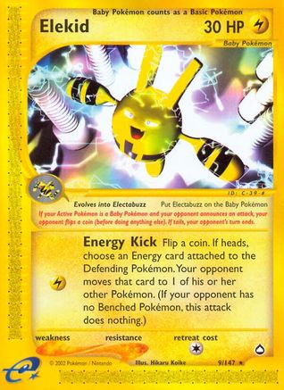 Image of Elekid 009  - Reverse Holofoil Aquapolis - Rare