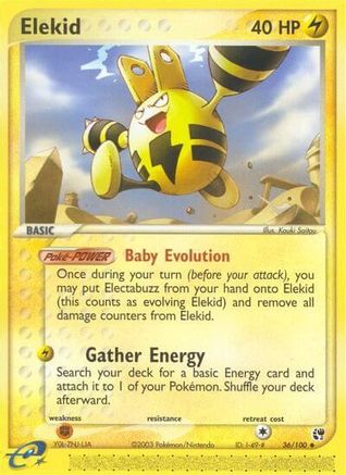 Image of Elekid 036  - Reverse Holofoil Sandstorm - Uncommon