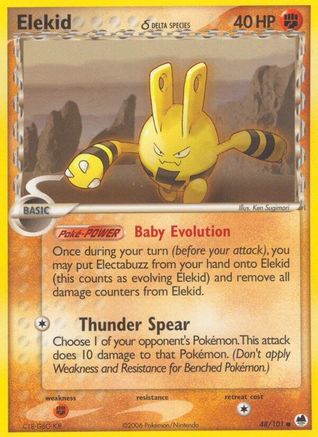 Image of Elekid (Delta Species) 048/101  - Reverse Holofoil Dragon Frontiers - Common