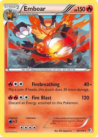 Image of Emboar 026  - Holofoil Boundaries Crossed - Holo Rare