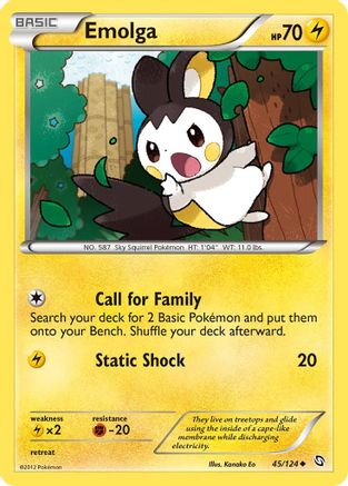Image of Emolga 045  - Reverse Holofoil Dragons Exalted - Uncommon