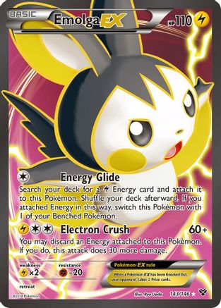 Image of Emolga EX (143 Full Art) 143/146  - Holofoil XY Base Set - Ultra Rare
