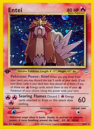 Image of Entei (6) 006/64  - Unlimited Holofoil Neo Revelation - Holo Rare