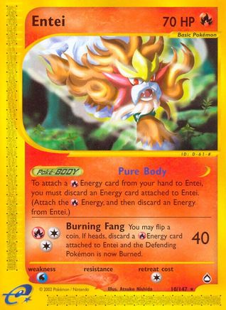 Image of Entei 010  - Reverse Holofoil Aquapolis - Rare