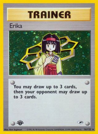 Image of Erika (16) 016/132  - Unlimited Holofoil Gym Heroes - Holo Rare