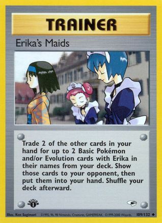 Image of Erika's Maids 109/132  - 1st Edition Gym Heroes - Uncommon