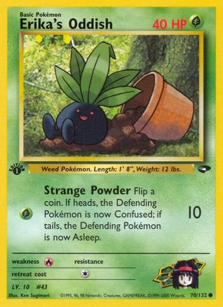 Image of Erika's Oddish 070/132  - 1st Edition Gym Challenge - Common