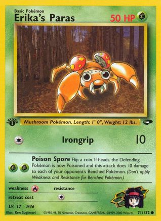 Image of Erika's Paras 071/132  - 1st Edition Gym Challenge - Common