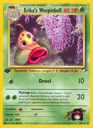 Image of Erika's Weepinbell (48) 048/132  - 1st Edition Gym Heroes - Uncommon