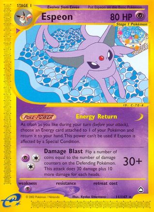 Image of Espeon 011  Aquapolis - Rare