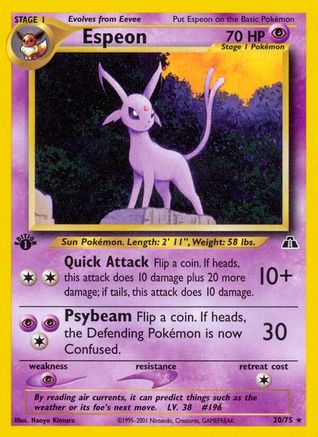 Image of Espeon (20) 020/75  - Unlimited Neo Discovery - Rare