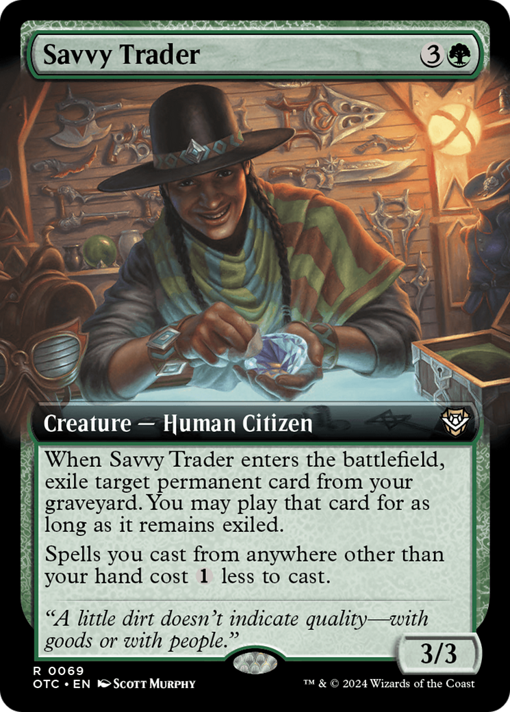 Image of Savvy Trader (Extended Art) (OTC-069) - Outlaws of Thunder Junction Commander: (Extended Art)