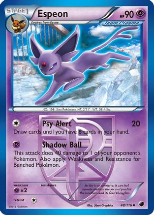 Image of Espeon (Team Plasma) 048/116  - Reverse Holofoil Plasma Freeze - Uncommon