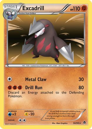 Image of Excadrill (56) 056  - Reverse Holofoil Emerging Powers - Holo Rare