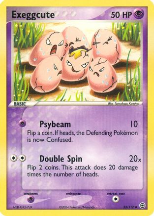 Image of Exeggcute 033  - Reverse Holofoil FireRed & LeafGreen - Uncommon