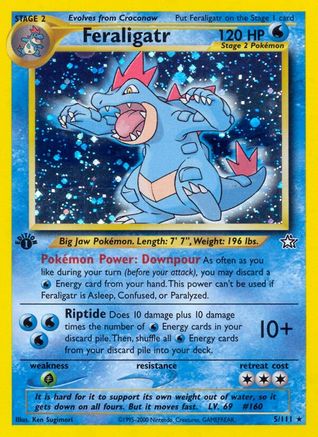 Image of Feraligatr (5) 005/111  - 1st Edition Holofoil Neo Genesis - Holo Rare