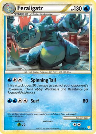 Image of Feraligatr 020  - Reverse Holofoil HeartGold SoulSilver - Rare