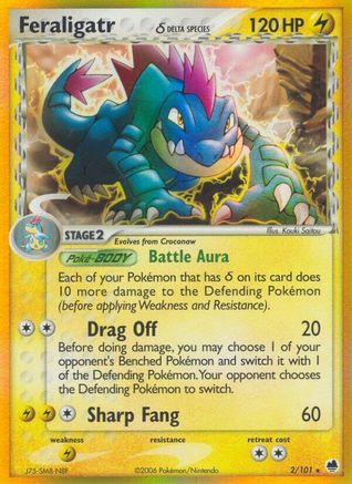 Image of Feraligatr (Delta Species) 002/101  - Reverse Holofoil Dragon Frontiers - Holo Rare