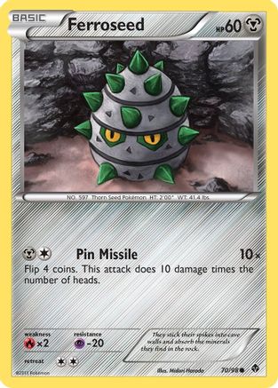 Image of Ferroseed (70) 070  - Reverse Holofoil Emerging Powers - Common