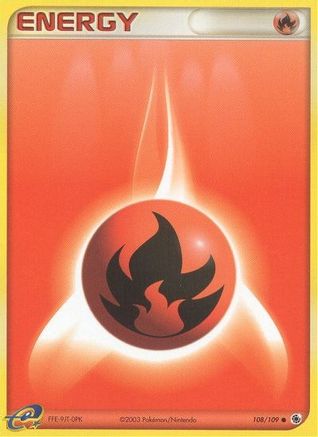Image of Fire Energy 108/109  - Reverse Holofoil Ruby and Sapphire - Common