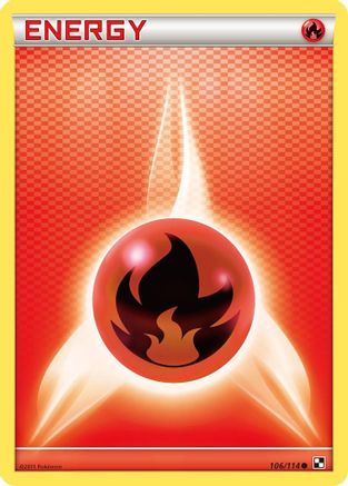 Image of Fire Energy 106  - Reverse Holofoil Black and White - Common