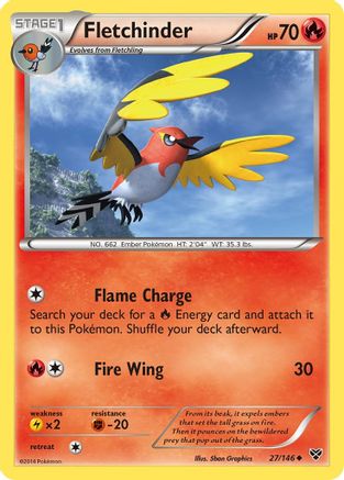 Image of Fletchinder 027  - Reverse Holofoil XY Base Set - Uncommon