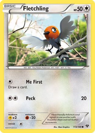 Image of Fletchling 113  - Reverse Holofoil XY Base Set - Common