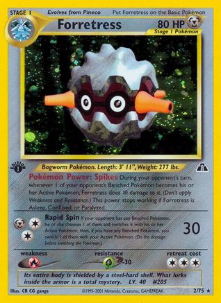 Image of Forretress (2) 002/75  - 1st Edition Holofoil Neo Discovery - Holo Rare