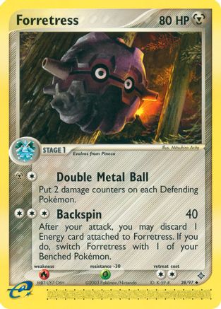 Image of Forretress 028  - Reverse Holofoil Dragon - Uncommon