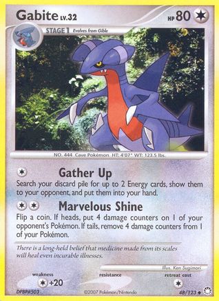 Image of Gabite 048  - Reverse Holofoil Mysterious Treasures - Uncommon