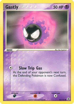 Image of Gastly 063/112  - Reverse Holofoil FireRed & LeafGreen - Common