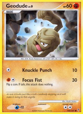 Image of Geodude 105  - Reverse Holofoil Supreme Victors - Common