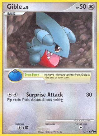 Image of Gible 007  - Holofoil POP Series 6 - Common