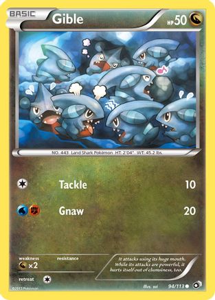 Image of Gible 094/113  - Reverse Holofoil Legendary Treasures - Common