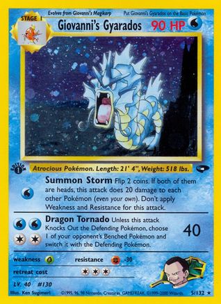 Image of Giovanni's Gyarados 005/132  - Unlimited Holofoil Gym Challenge - Holo Rare