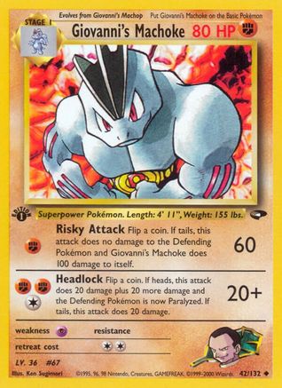 Image of Giovanni's Machoke 042/132  - Unlimited Gym Challenge - Uncommon