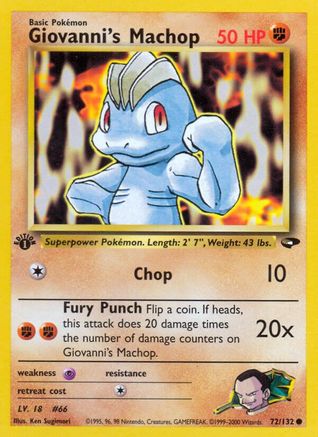 Image of Giovanni's Machop 072/132  - Unlimited Gym Challenge - Common
