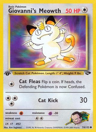 Image of Giovanni's Meowth (74) 074/132  - 1st Edition Gym Challenge - Common