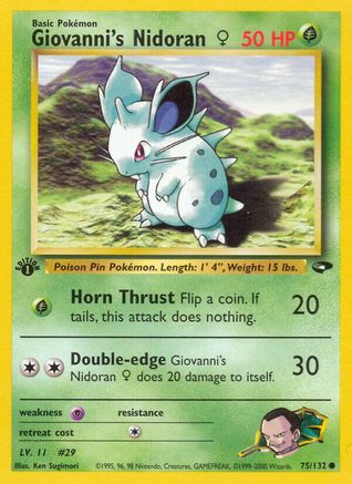 Image of Giovanni's Nidoran F 075/132  - 1st Edition Gym Challenge - Common