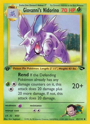 Image of Giovanni's Nidorino 045/132  - Unlimited Gym Challenge - Uncommon