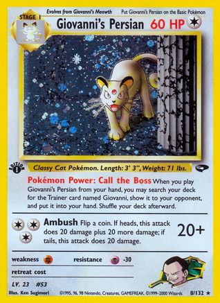 Image of Giovanni's Persian 008/132  - Unlimited Holofoil Gym Challenge - Holo Rare