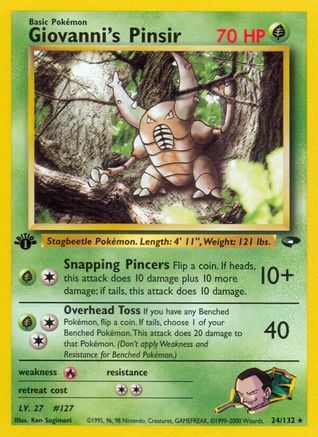 Image of Giovanni's Pinsir 024/132  - Unlimited Gym Challenge - Rare