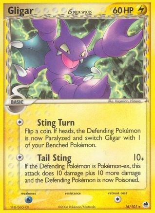 Image of Gligar (Delta Species) 016/101  - Reverse Holofoil Dragon Frontiers - Rare