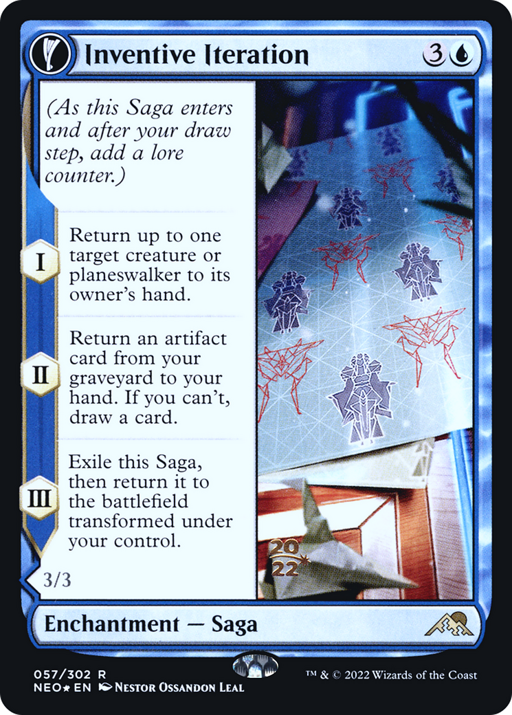 Image of Inventive Iteration (PRE-057) - Kamigawa: Neon Dynasty Promos: (fandfc, enchantment) Foil